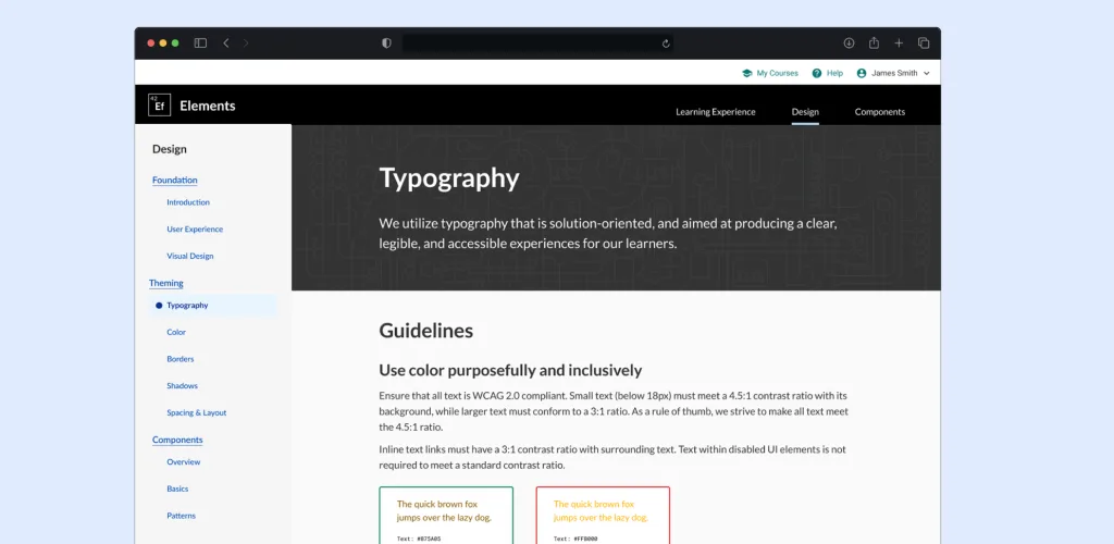 Elements design system documentation toolkit overview