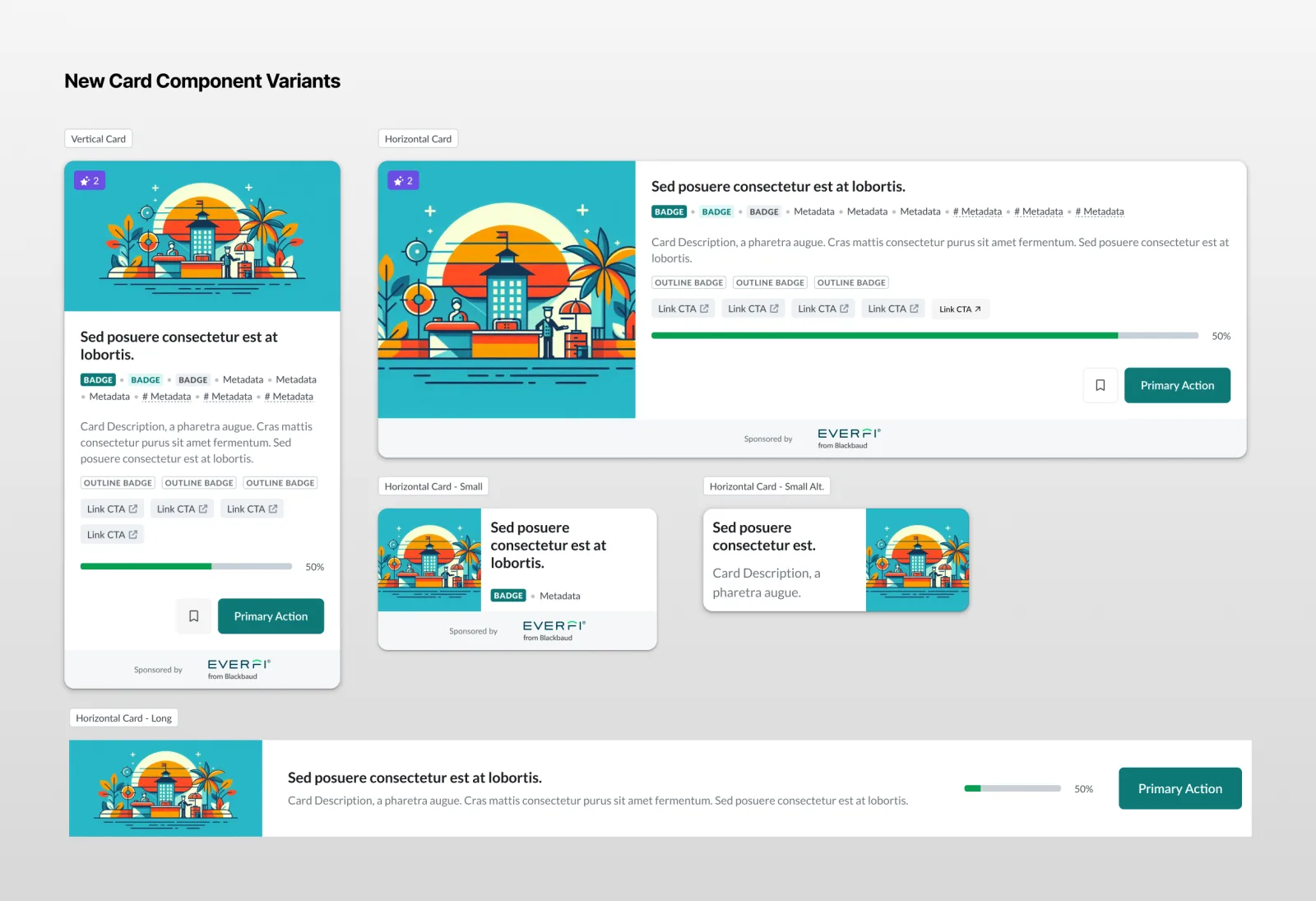 Card layouts and variants