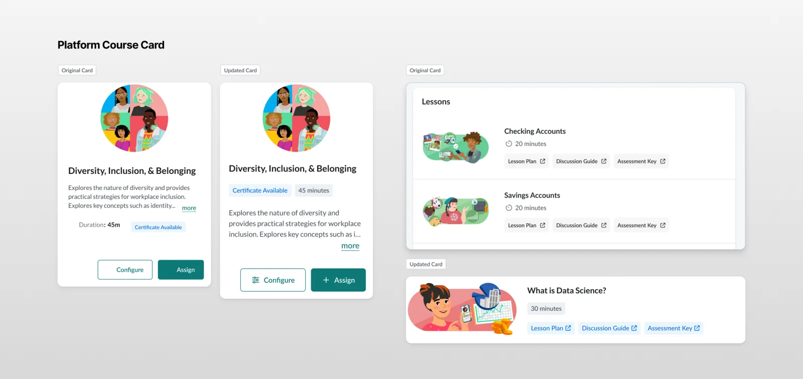 Platform course card exploration