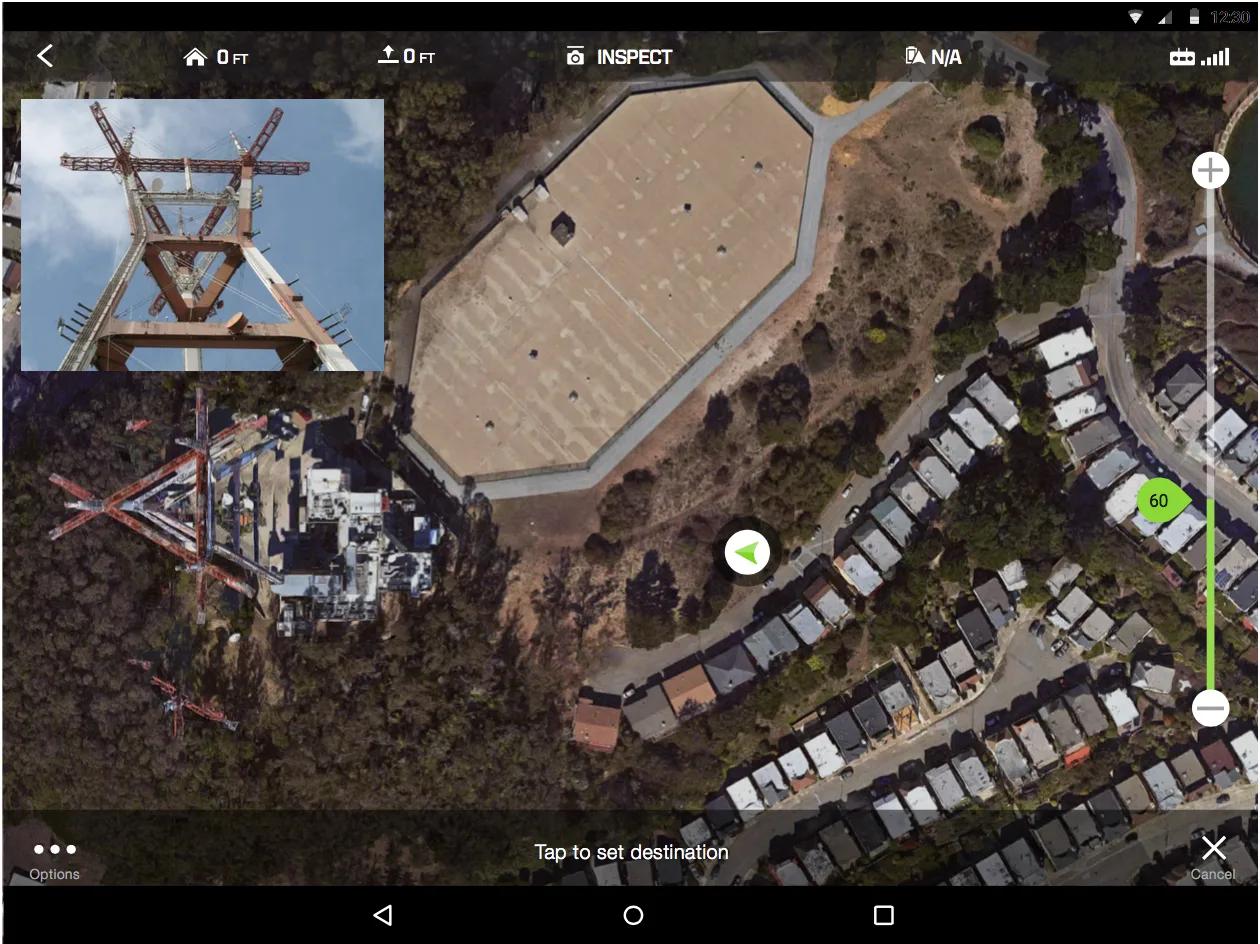 Map overview with picture-in-picture first-person view